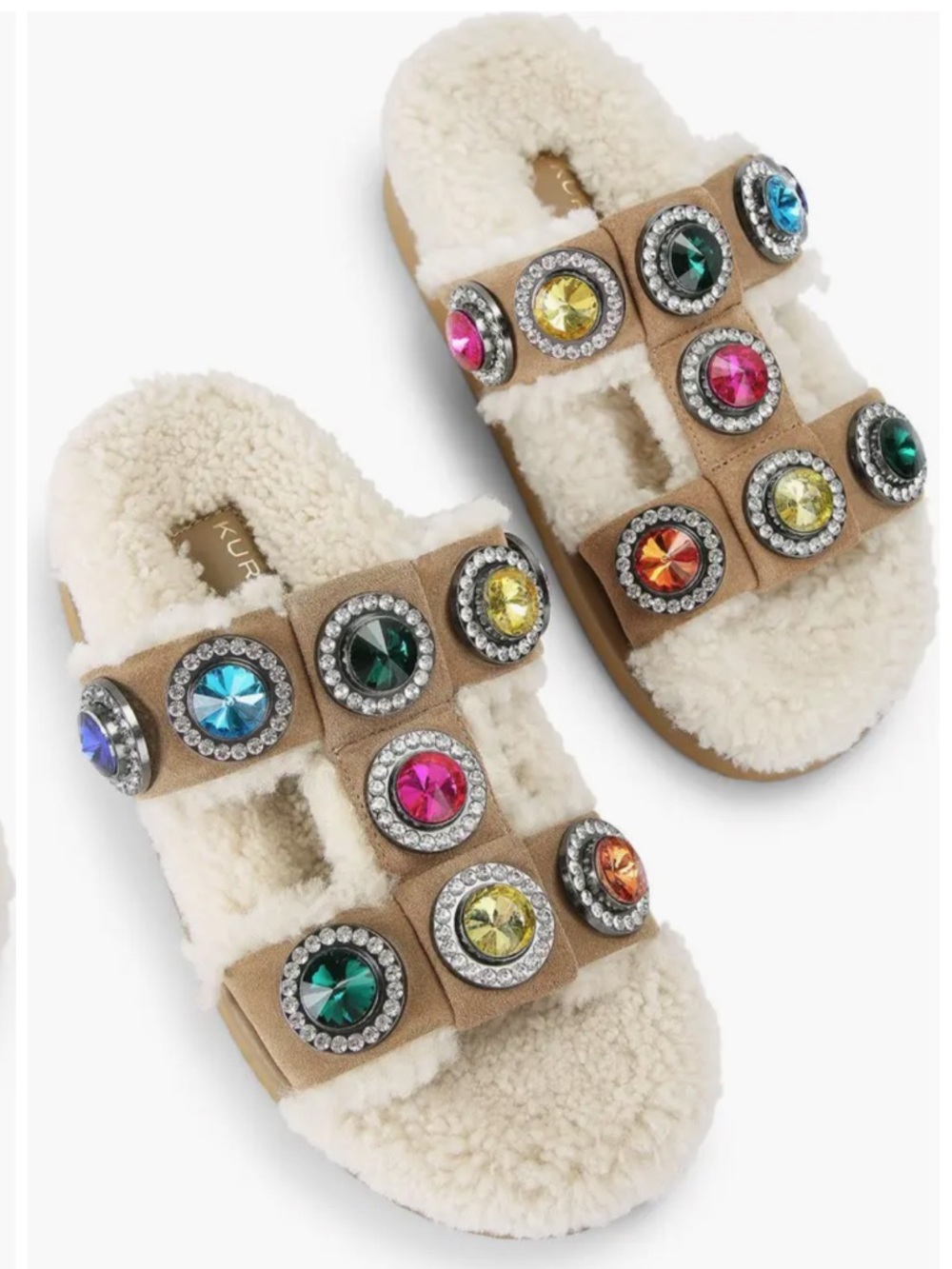 Kurt Geiger Londo Orson Crystal Teddy Genuine
Shearling Lined Sandal 8.5 
$158